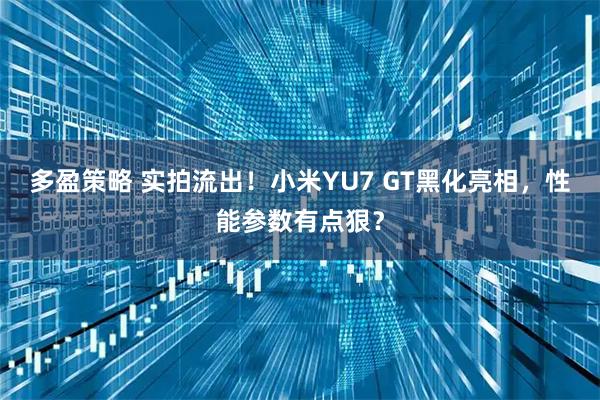 多盈策略 实拍流出！小米YU7 GT黑化亮相，性能参数有点狠？